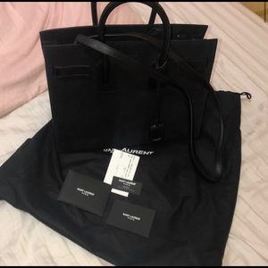 Black suede Sac De Jour YSL Saint Laurent Satchel